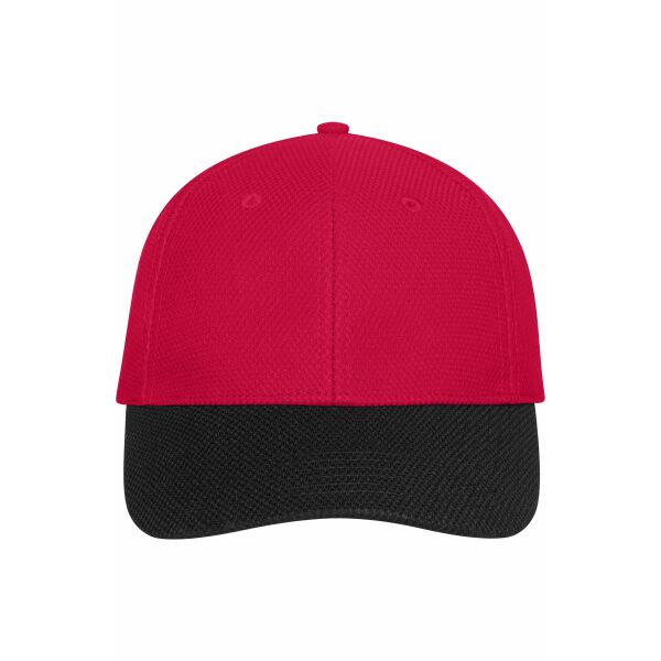 MB6246 6 Panel Mesh Cap - red/black - one size
