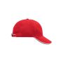 MB6197 6 Panel Double Sandwich Cap - red/white/navy - one size