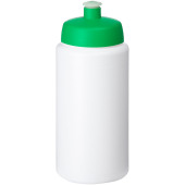 Baseline® Plus grip 500 ml sportflaska med sportlock - Vit/Grön