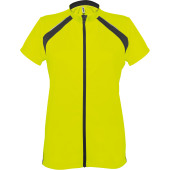 Dames-fietsshirt Korte Mouwen Fluorescent Yellow / Black XXL