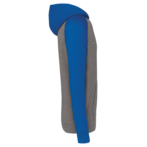 Kinder multisport-joggingbroek tweekleurige sweater met capuchon Grey heather/Sporty royal blue 10/12 ans