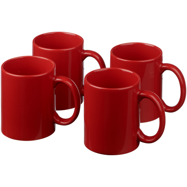 Ceramic mok 4 delige geschenkset - Rood