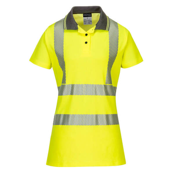 Women's Pro Polo Shirt Yellow/Grey