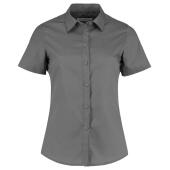 Ladies Short Sleeve Tailored Poplin Shirt, Graphite Grey, 18, Kustom Kit