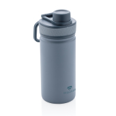 Vacuüm roestvrijstalen fles met sportdop, blauw, blauw