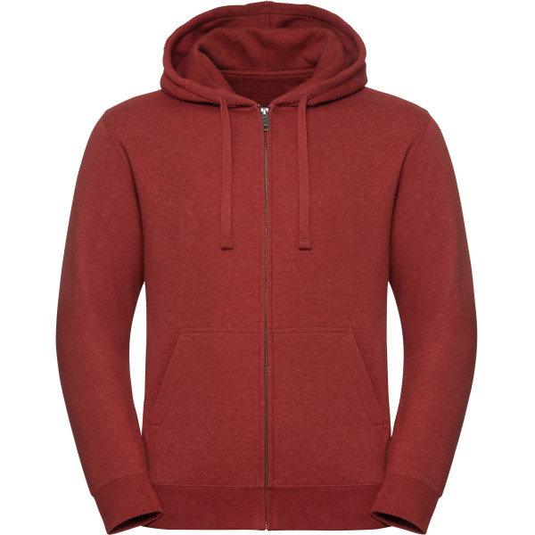 Authentic Full zip hooded melange sweatshirt Brick Red Melange 3XL