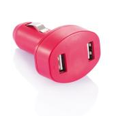 Autolader met dubbele USB, rood Autolader met dubbele USB, rood