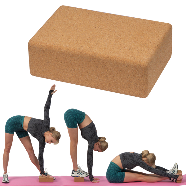 Yogahulp in de vorm van een blok uit kurk