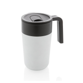 GRS recycled PP en roestvrijstalen mok met handvat, wit