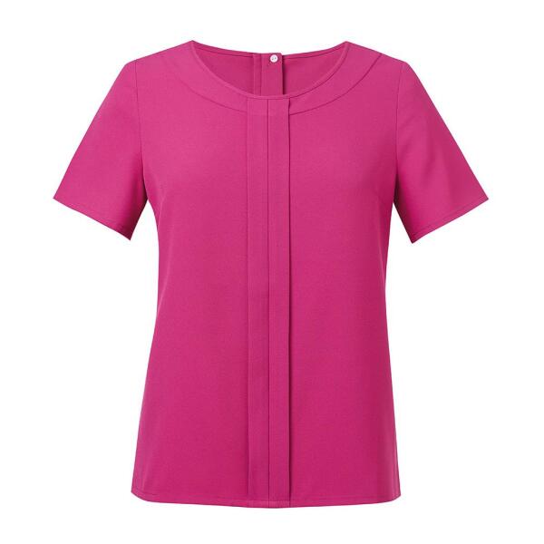 Ladies Verona Short Sleeve Shirt, Fuchsia, 8, Brook Taverner