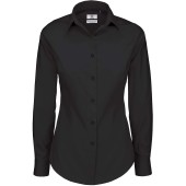 Black Tie Ladies' stretch shirt Black 4XL