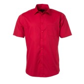 Men's Shirt Shortsleeve Poplin - red - 4XL