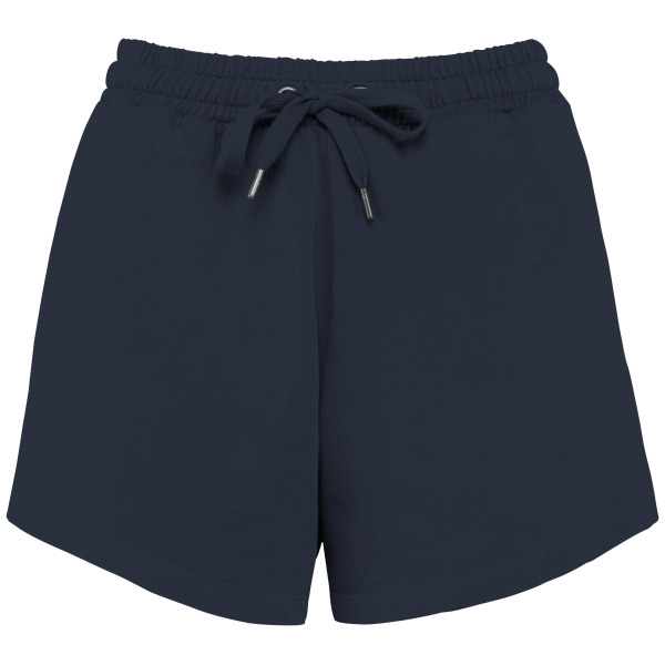 Ecologisch damesshort French Terry Washed Navy Blue M