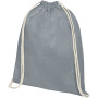 Oregon 100 g/m² cotton drawstring backpack 5L - Grey