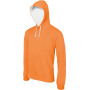 Hooded sweater met gecontrasteerde capuchon Orange / White L