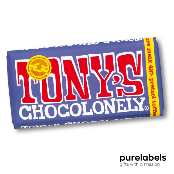 Tony's chocolonely melk pretzel toffee