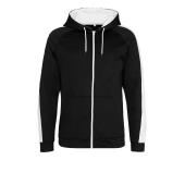 AWDis Contrast Sports Polyester Zoodie, Jet Black/Arctic White, 3XL, Just Hoods