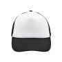 MB070 5 Panel Polyester Mesh Cap - white/black - one size