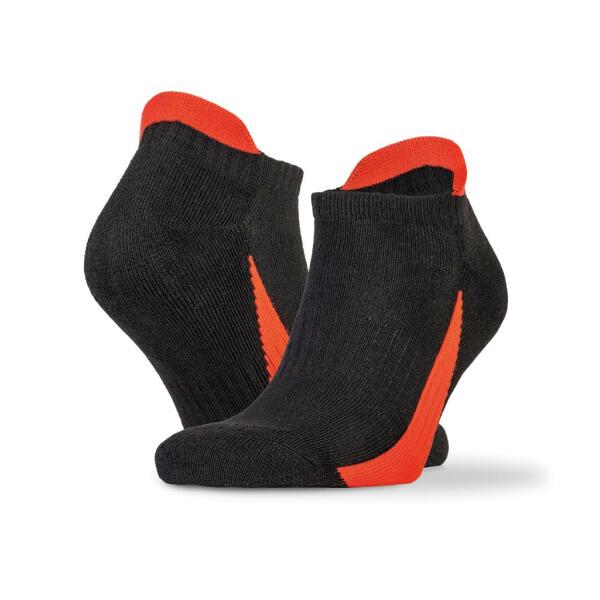 3 Pack Sports Sneaker Socks, Black/Red, L/XL, Spiro