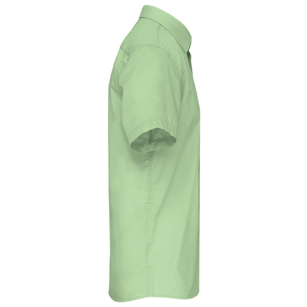 Overhemd in onderhoudsvriendelijk polykatoen-popeline korte mouwen heren Pistachio Green XS