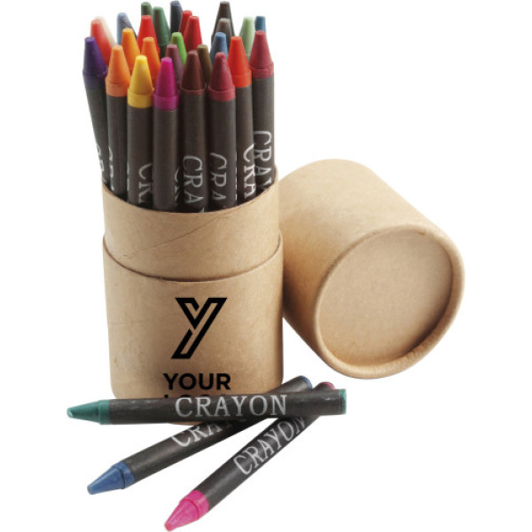 Cardboard tube with crayons