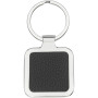 Piero laserable PU leather squared keychain - Solid black