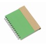 Notitieboekje van gerecycled papier met balpen MAGNY - groen, naturel
