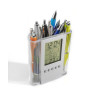 ABS pen holder with clock Carter black/silver