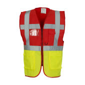 Fluo Executive Waistcoat - Red/Fluo Yellow - 3XL