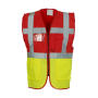 Fluo Executive Waistcoat - Red/Fluo Yellow - 2XL