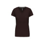 Dames T-shirt V-hals Korte Mouwen Chocolate 3XL