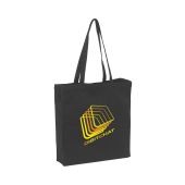 Zwarte 100% katoenen canvas schoudertas