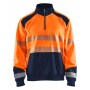 Sweatshirt met halve rits High Vis