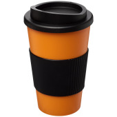 Americano® 350 ml geïsoleerde beker met grip - Oranje/Zwart