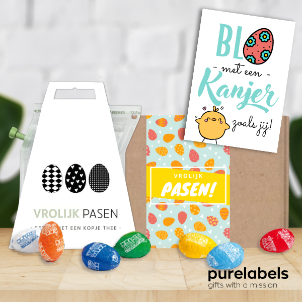 Paasgeschenk personeel | Hip koffie of theekannetje met Tony’s paaseitjes