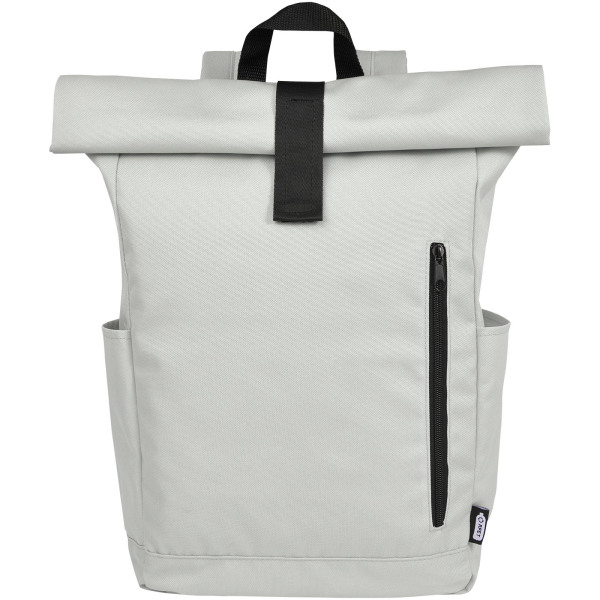 Byron 15.6" GRS RPET roll-top backpack 18L - Light grey