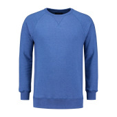 L&S Heavy Sweater Raglan Crewneck for him royal blue heather L