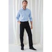 Men's 65/35 Flat Fronted Chino Trousers Black 30 UK