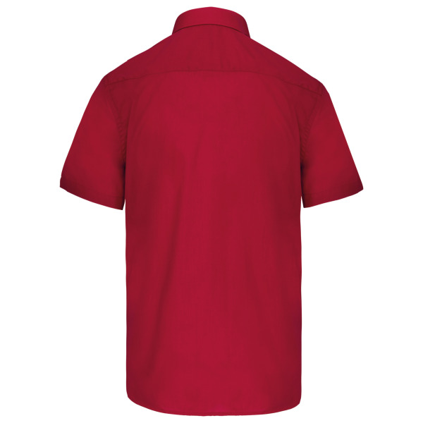 Overhemd in onderhoudsvriendelijk polykatoen-popeline korte mouwen heren Classic Red XXL