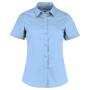 Ladies Short Sleeve Tailored Poplin Shirt, Light Blue, 10, Kustom Kit