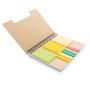 A5 Kraft spiral notebook with sticky notes, brown