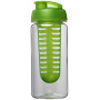 H2O Active® Octave Tritan™ 600 ml sportfles en infuser met flipcapdeksel - Transparant/Lime