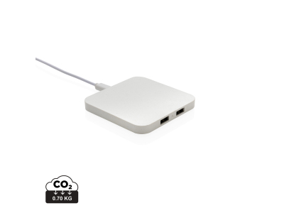 RCS gerecycled plastic 10W draadloos oplader met USB-poorten