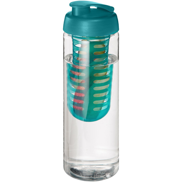 H2O Active® Vibe 850 ml drinkfles en infuser met kanteldeksel - Transparant/Aqua blauw