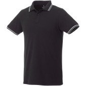 Fairfield heren polo met tipping en korte mouwen - Zwart - XS