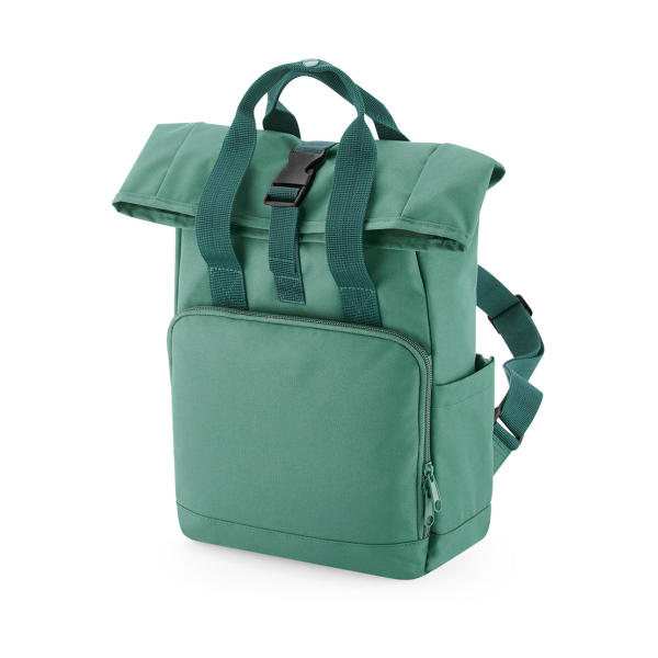 Recycled Mini Twin Handle Roll-Top Backpack - Sage Green - One Size