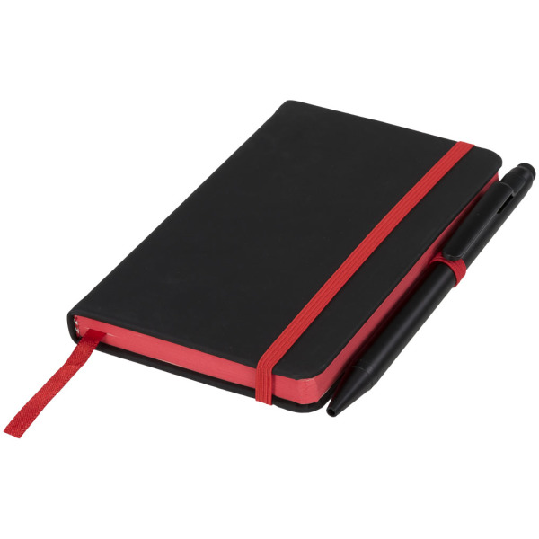 Noir edge klein notitieboek - Zwart/Rood
