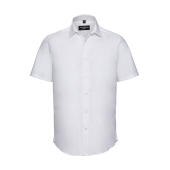 Fitted Short Sleeve Stretch Shirt - White - S