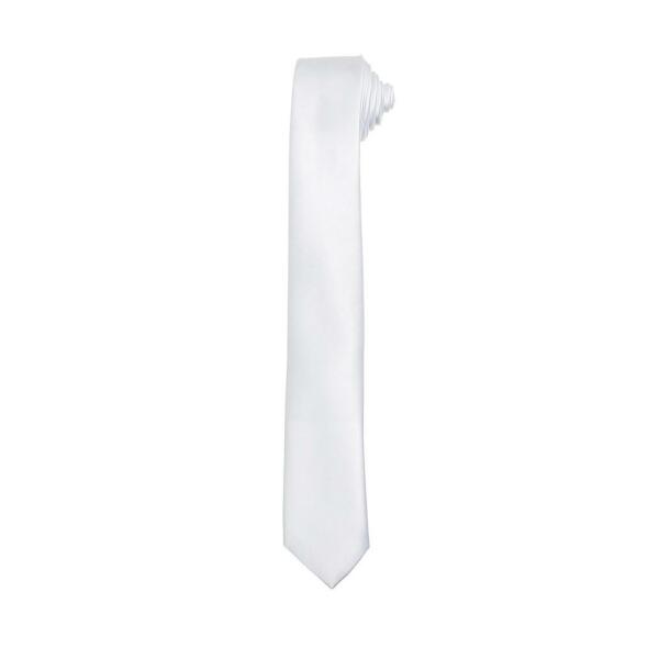 Slim Tie, White, ONE, Premier