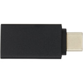 ADAPT aluminium USB-C til USB-A 3.0-adapter - Ensfarvet sort